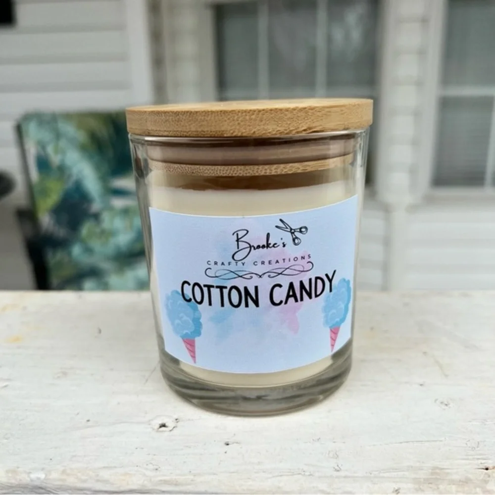 Cotton Candy Soy Candle – Sweet Carnival Scent | 10oz 100% Coconut Soy Wax